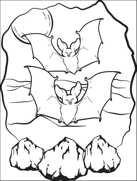 FREE Printable Bats in a Cave Coloring Page for Kids