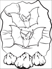 FREE Printable Bats in a Cave Coloring Page for Kids