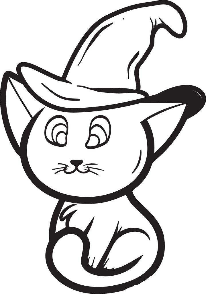 FREE Printable Halloween Cat Coloring Page for Kids