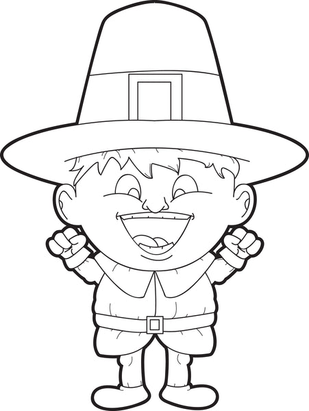 Printable Thanksgiving Pilgrim Coloring Page For Kids 2 SupplyMe