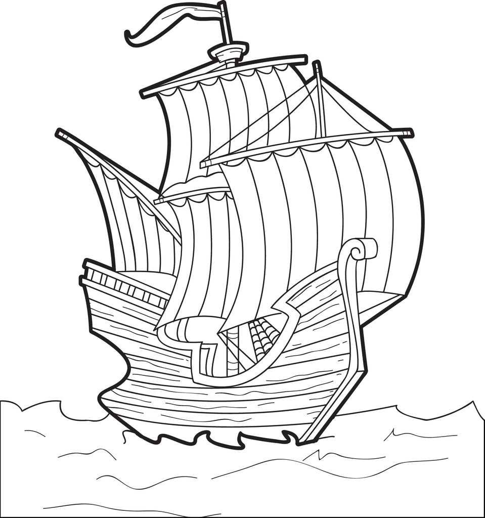 The Mayflower FREE Printable Thanksgiving Coloring Page For Kids