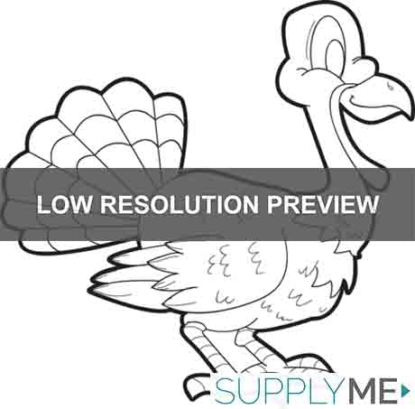 Printable Thanksgiving Turkey Coloring Page for Kids #2