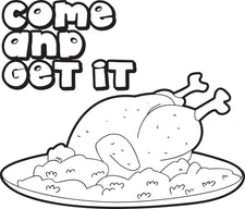 FREE Printable Cooked Thanksgiving Turkey Coloring Page For Kids