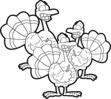 Turkeys Drawing Straws FREE Printable Thanksgiving Coloring Page