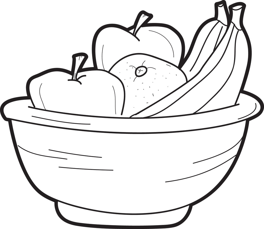 Bowl of Fruit Coloring Page