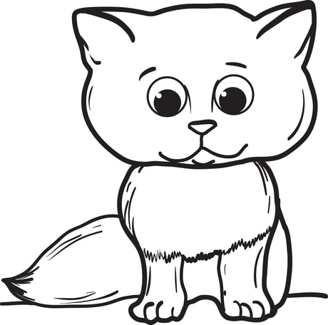 Cartoon Cat Coloring Page