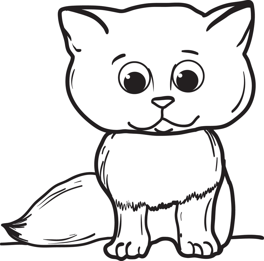 Cartoon Cat Coloring Page