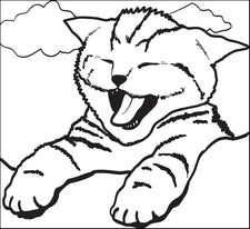 Cute Kitty Cat Yawning Coloring Page
