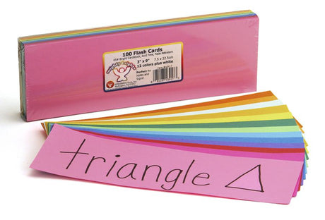 Flash Cards, Set of 100, 3" x 9"