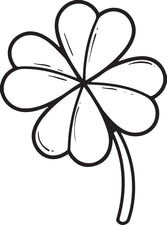 Four Leaf Clover Coloring Page #1