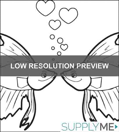 Kissing Fish Valentine's Day Coloring Page