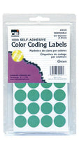 Color Coding Dot Labels, 3/4" Green