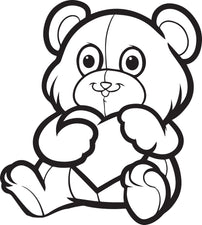 Valentine's Day Teddy Bear Coloring Page