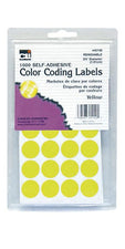 Color Coding Dot Labels, 3/4" Yellow
