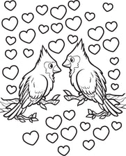 Love Birds Valentine's Day Coloring Page
