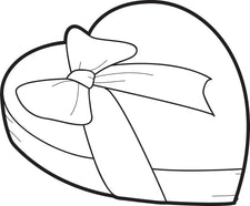 Heart Shaped Candy Box Valentine's Day Coloring Page