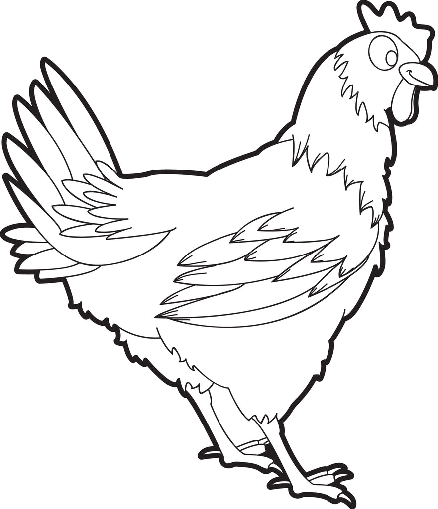 Chicken Coloring Page #1
