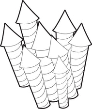 Fireworks Coloring Page #1