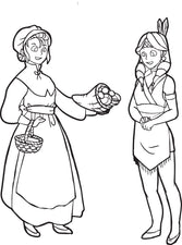 FREE Printable Pilgrim and Indian Coloring Page for Kids