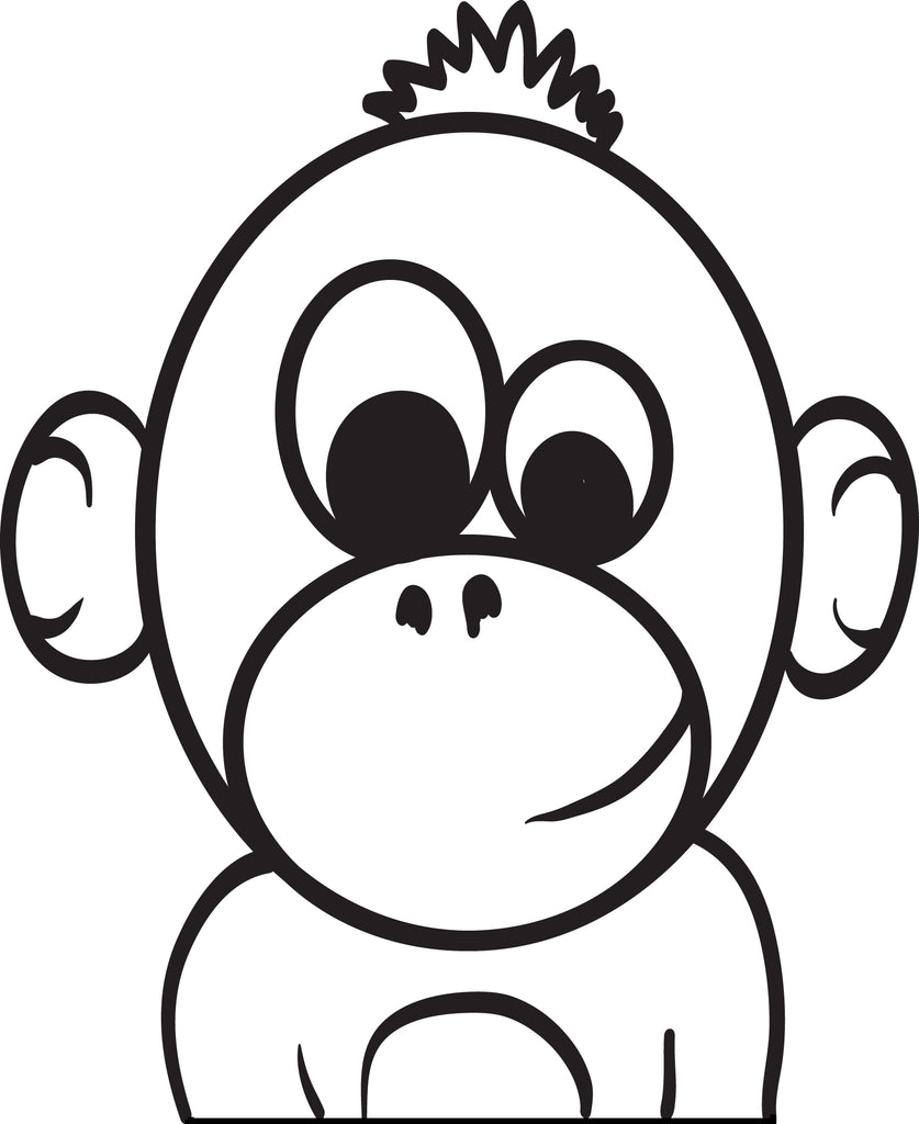 Baby Cartoon Monkey Coloring Page