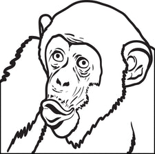Chimpanzee Coloring Page #2