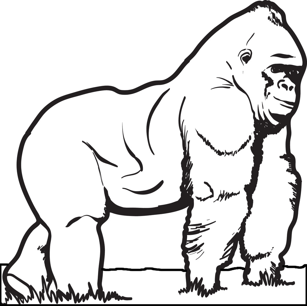Printable Gorilla Coloring Page for Kids – SupplyMe printable-gorilla-coloring-page-for-kids-supplyme