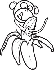 Cartoon Monkey Coloring Page #3