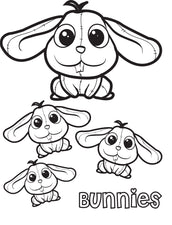 Bunny Rabbits Coloring Page #1