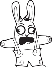 Cartoon Rabbit Coloring Page #1