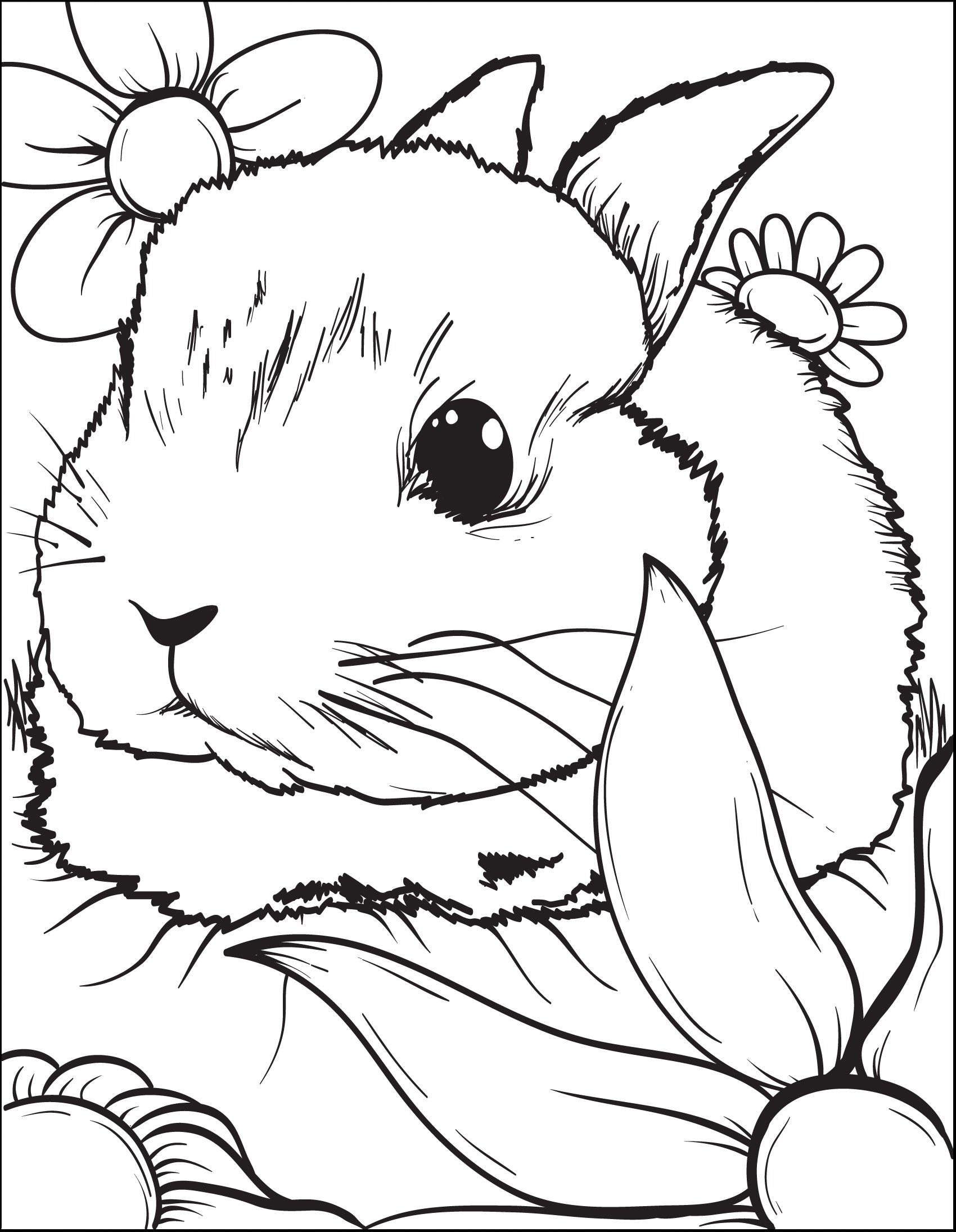 printable bunny rabbit coloring page for kids #3 – supplyme