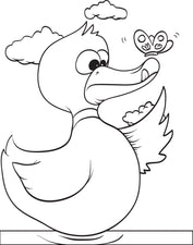 Cartoon Duck Coloring Page