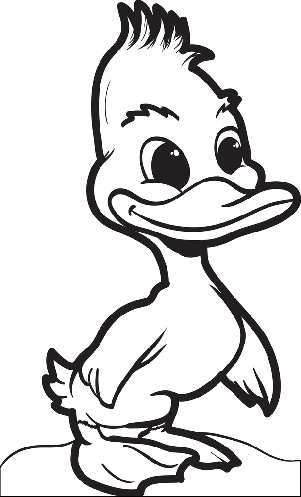 Cartoon Baby Duckling Coloring Page