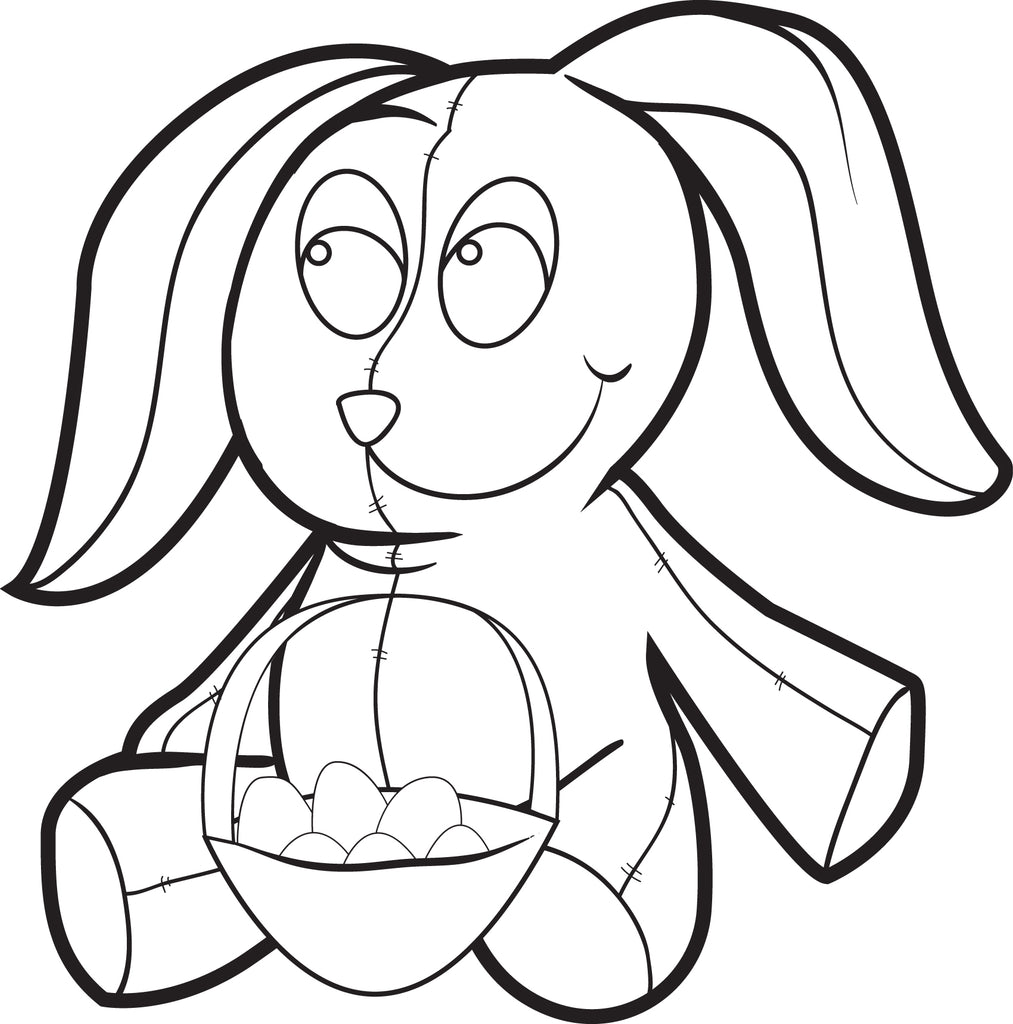 Bunny With An Easter Basket Coloring Page