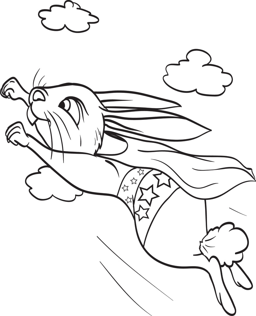Super Bunny Rabbit Coloring Page