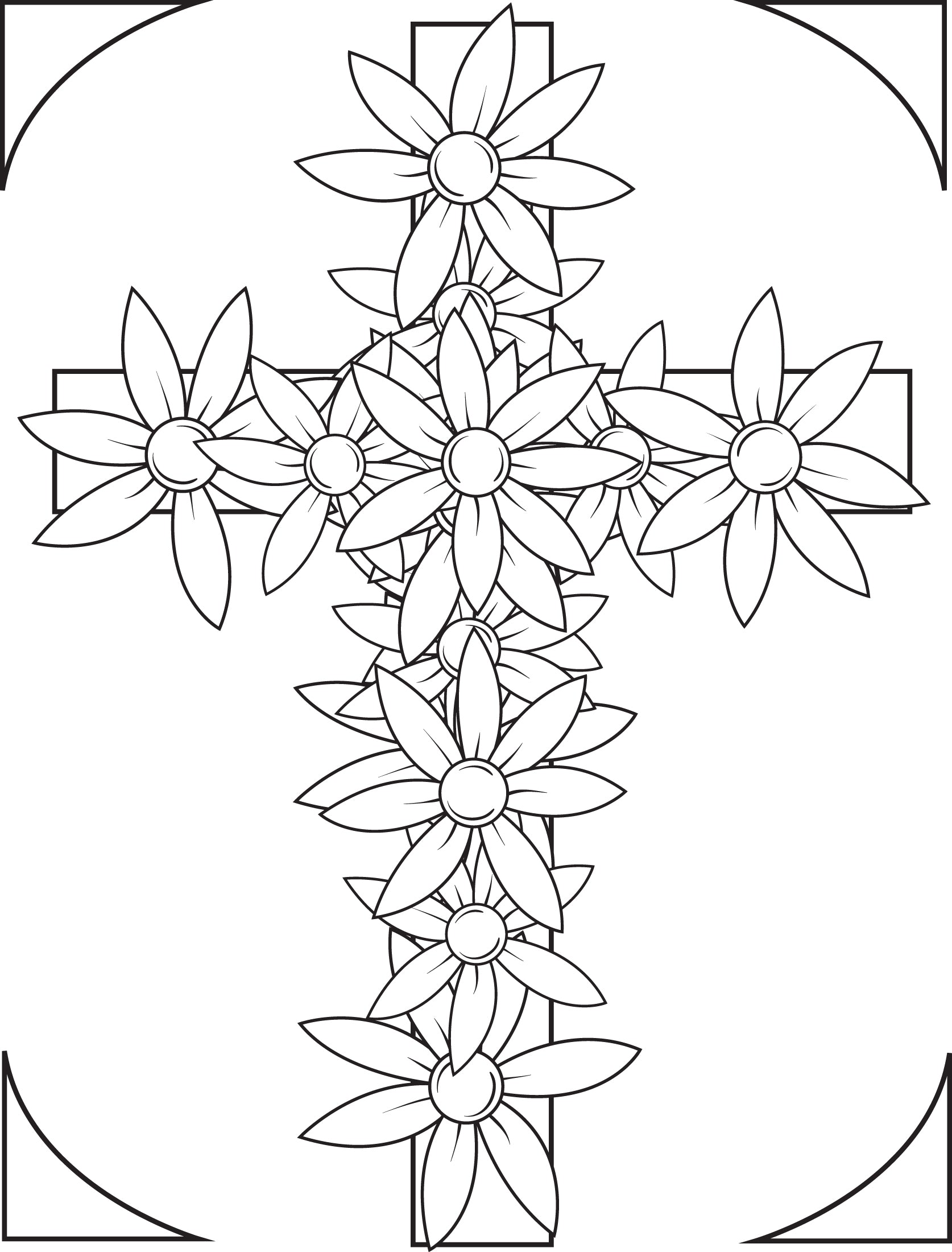 Simple Cross Coloring Page