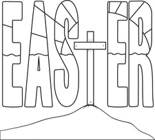 Easter Cross Coloring Page