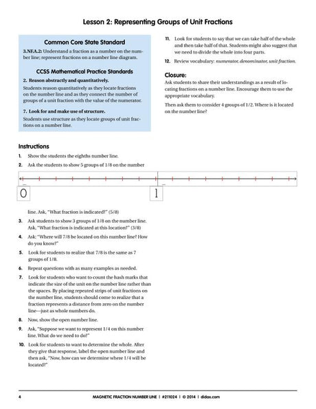 Magnetic Fraction Number Line