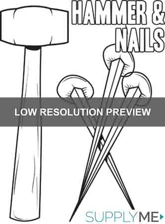 Hammer and Nails Crucifixion Coloring Page