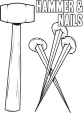Hammer and Nails Crucifixion Coloring Page