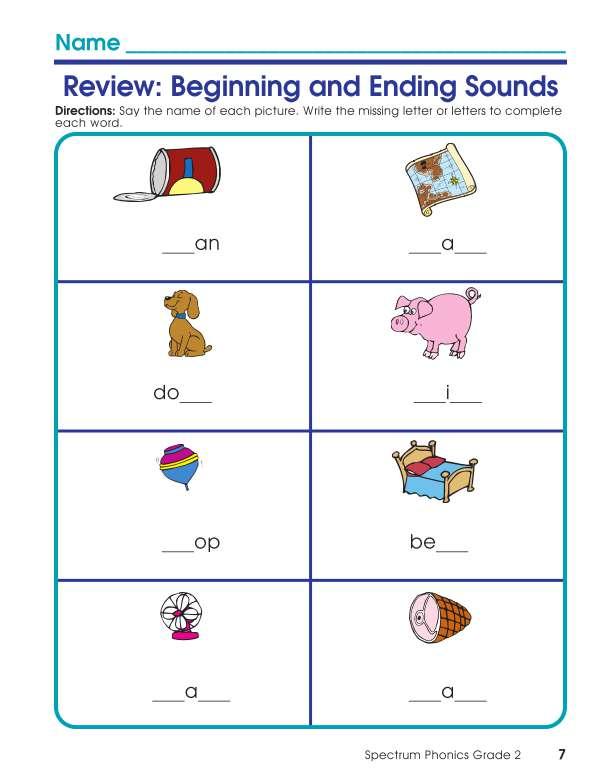 Spectrum Phonics Workbook, Grade 2