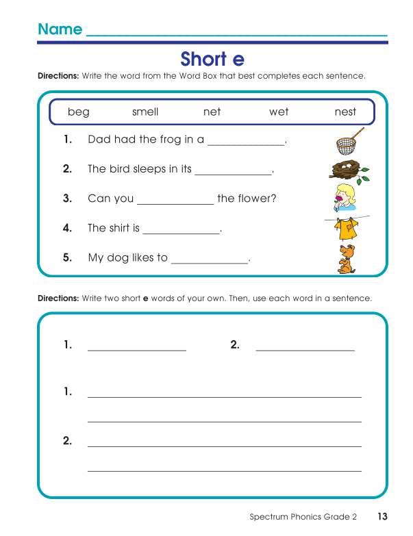 Spectrum Phonics Workbook, Grade 2