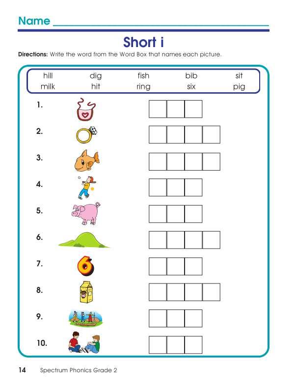 Spectrum Phonics Workbook, Grade 2
