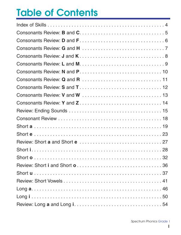 Spectrum Phonics Workbook, Grade 1