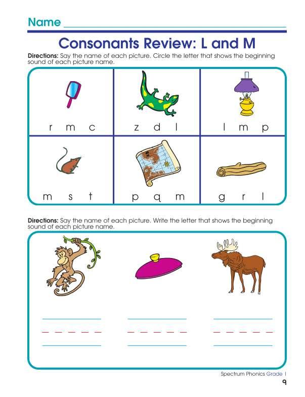 Spectrum Phonics Workbook, Grade 1