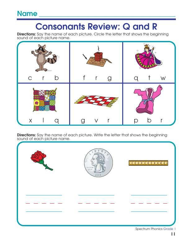 Spectrum Phonics Workbook, Grade 1