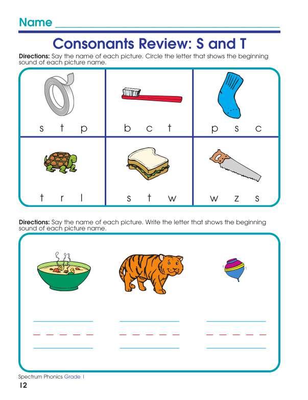Spectrum Phonics Workbook, Grade 1