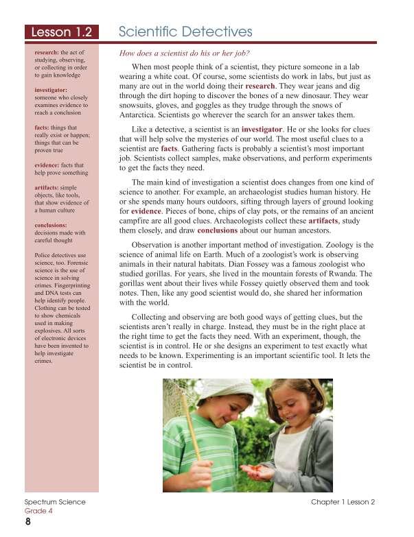 Spectrum Science Workbook, Grade 4