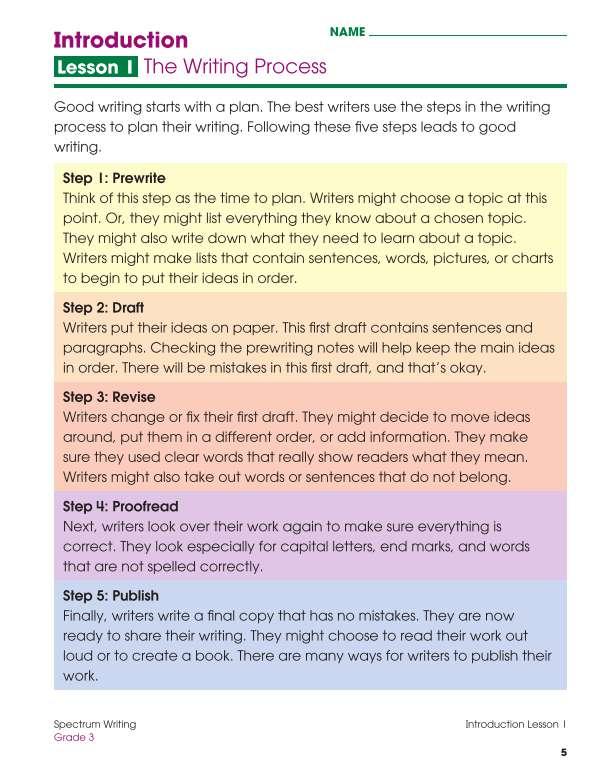 Spectrum Writing Workbook, Grade 3