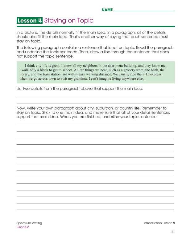 Spectrum Writing Workbook, Grade 8