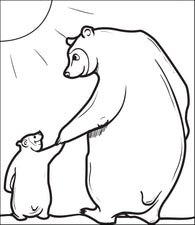 Papa Bear With Little Bear Coloring Page